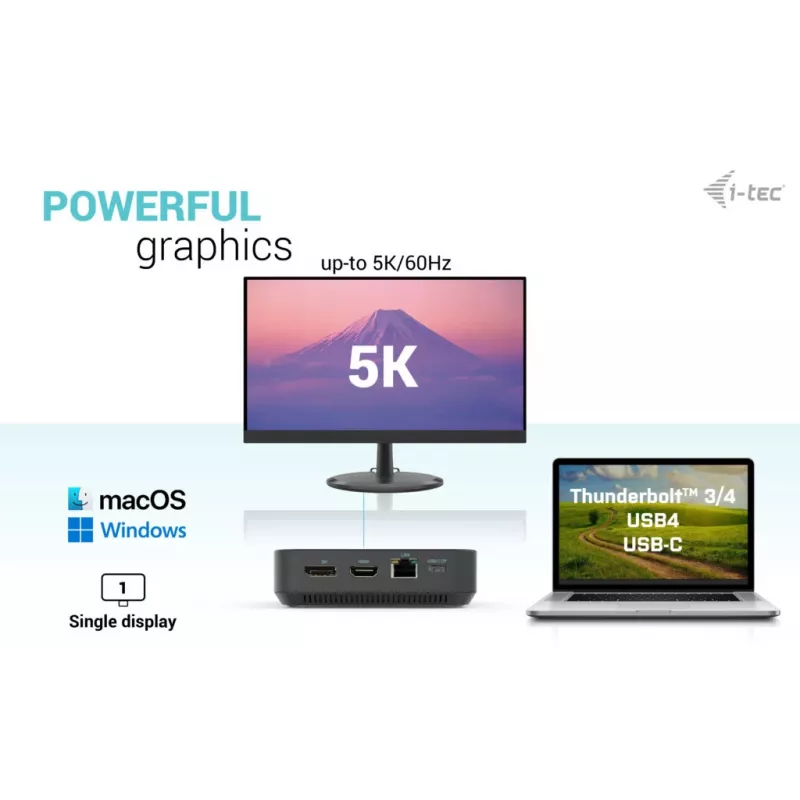 i-tec USB-C HDMI Dual DP -telakointiasema Power Delivery 100 W + yleislaturi 100 W