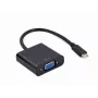 GEMBIRD USB Type-C - VGA-näyttöadapteri, 15 cm, musta