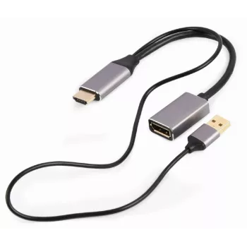 GEMBIRD Aktiivinen 4K HDMI-uros DisplayPort-naaras -sovitin, musta