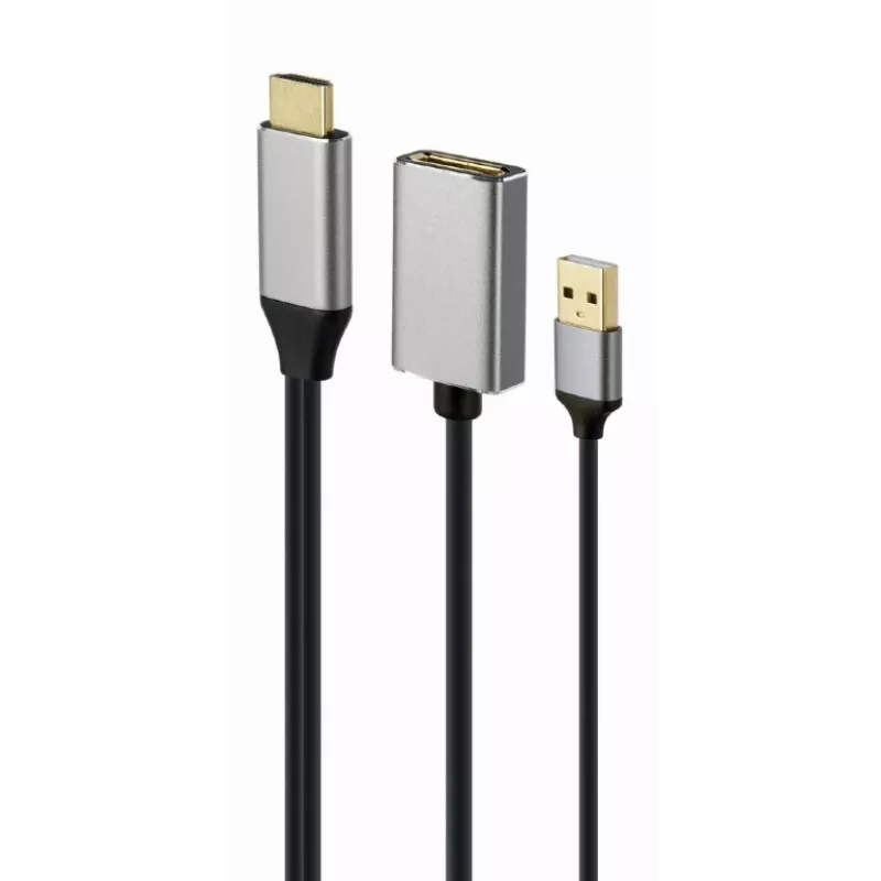 GEMBIRD Aktiivinen 4K HDMI-uros DisplayPort-naaras -sovitin, musta