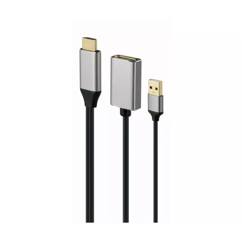 GEMBIRD Aktiivinen 4K HDMI-uros DisplayPort-naaras -sovitin, musta