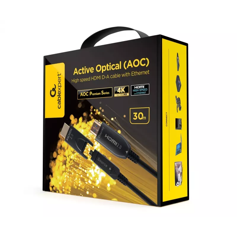 GEMBIRD AOC High-Speed-HDMI-D-A-kaapeli Ethernetillä ”AOC Premium Series”, 30 m
