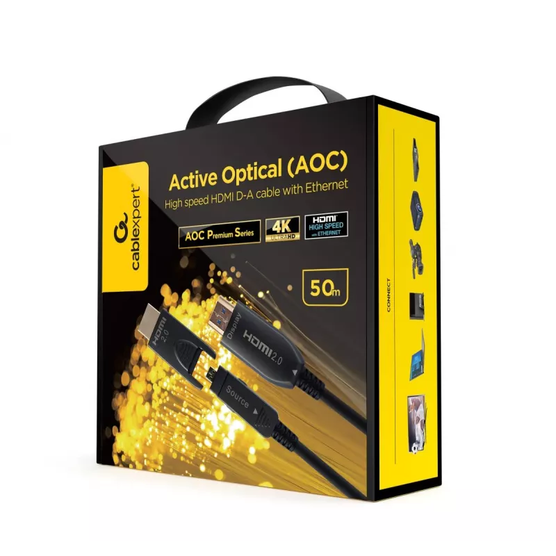 GEMBIRD AOC High speed HDMI D-A -kaapeli Ethernetillä ”AOC Premium Series”, 50 m