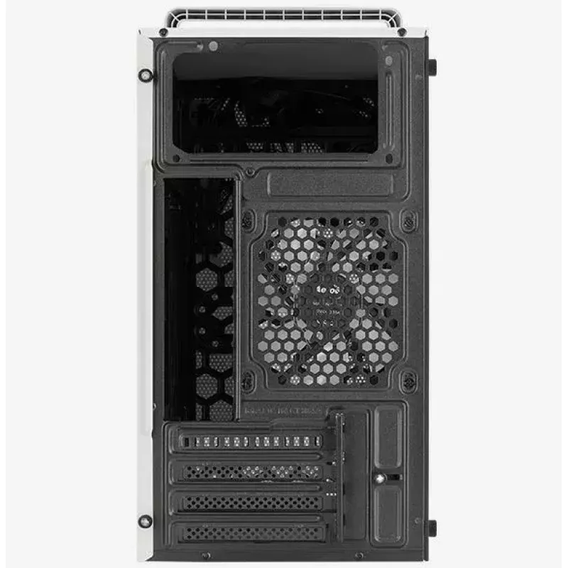 PC-kotelo AEROCOOL PGS CS-109-G-WT-v1 Mini Tower SPCC valkoinen — microATX, jopa 26 cm GPU, FRGB, Mesh-etu