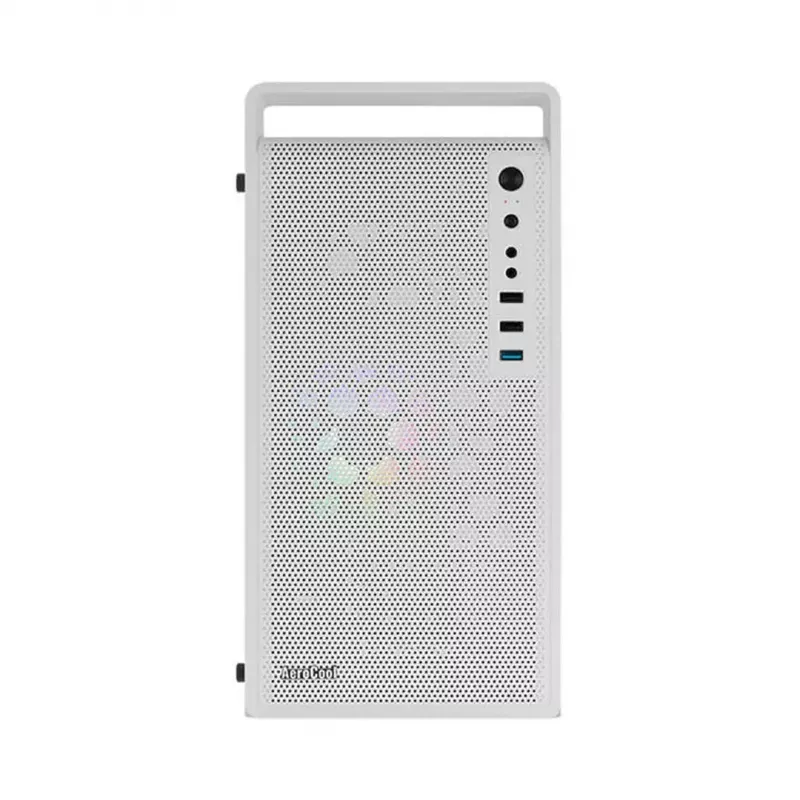 PC-kotelo AEROCOOL PGS CS-109-G-WT-v1 Mini Tower SPCC valkoinen — microATX, jopa 26 cm GPU, FRGB, Mesh-etu