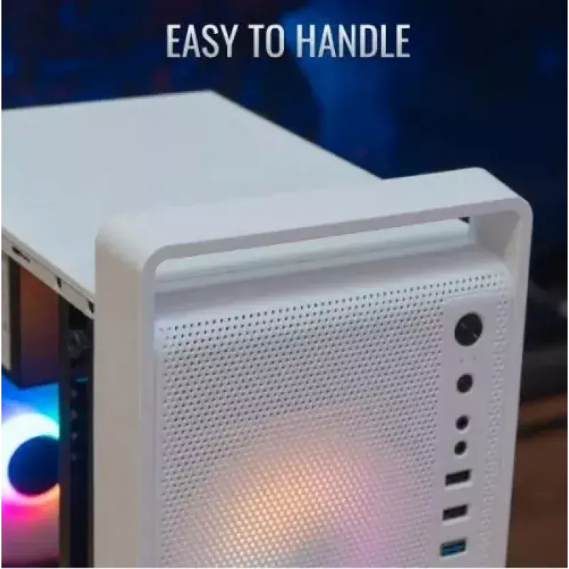 PC-kotelo AEROCOOL PGS CS-109-G-WT-v1 Mini Tower SPCC valkoinen — microATX, jopa 26 cm GPU, FRGB, Mesh-etu