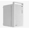 PC-kotelo AEROCOOL PGS CS-109-G-WT-v1 Mini Tower SPCC valkoinen — microATX, jopa 26 cm GPU, FRGB, Mesh-etu