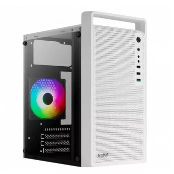 PC-kotelo AEROCOOL PGS CS-109-G-WT-v1 Mini Tower SPCC valkoinen — microATX, jopa 26 cm GPU, FRGB, Mesh-etu