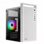 PC-kotelo AEROCOOL PGS CS-109-G-WT-v1 Mini Tower SPCC valkoinen — microATX, jopa 26 cm GPU, FRGB, Mesh-etu