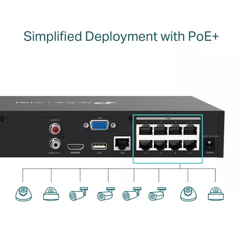 TP-Link VIGI 8-kanavainen PoE+ verkkotallennin