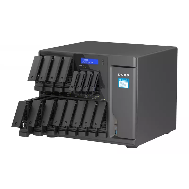 QNAP TS-1655 NAS torni Intel Atom® C5125 8 GB DDR4 0 TB QNAP Turbo System musta