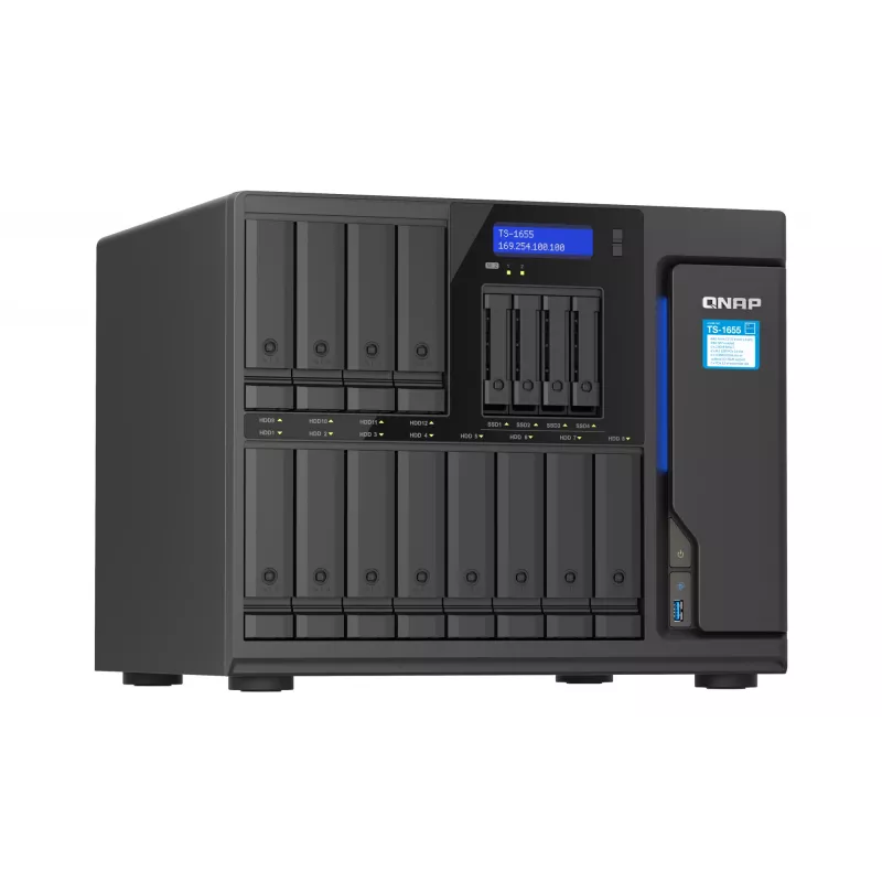 QNAP TS-1655 NAS torni Intel Atom® C5125 8 GB DDR4 0 TB QNAP Turbo System musta