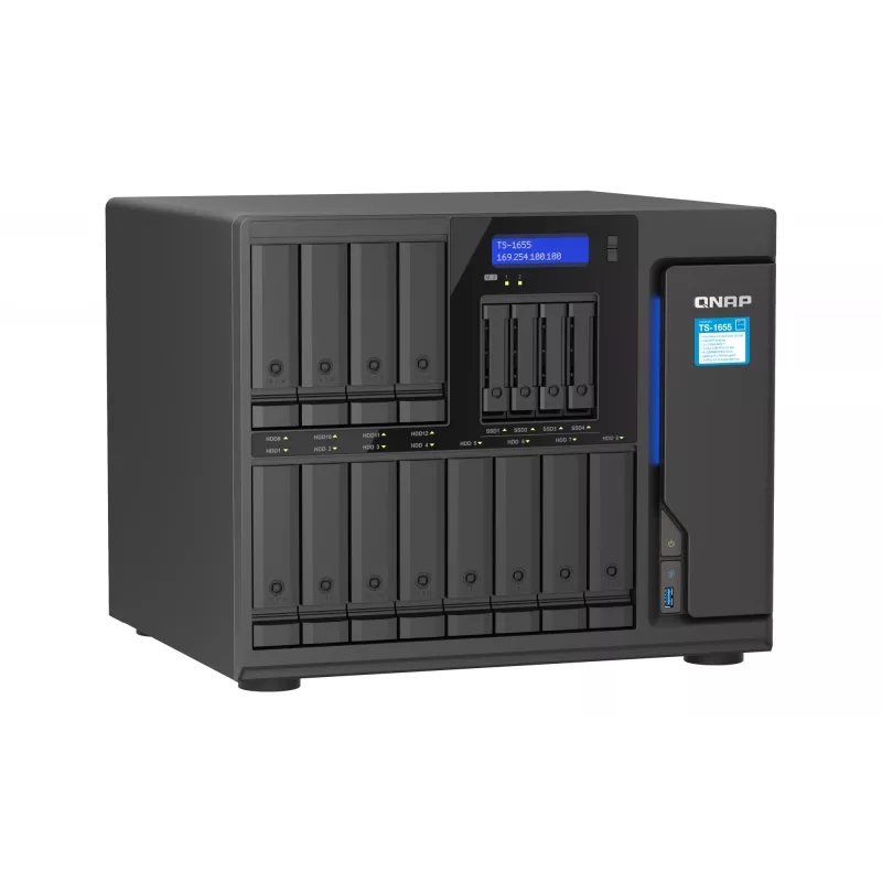 QNAP TS-1655 NAS torni Intel Atom® C5125 8 GB DDR4 0 TB QNAP Turbo System musta