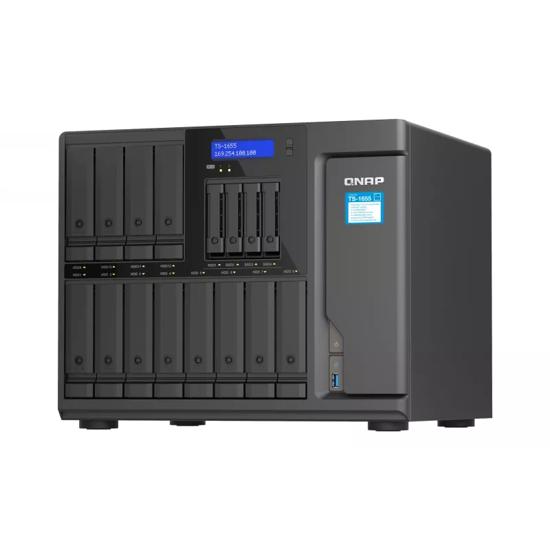 QNAP TS-1655 NAS torni Intel Atom® C5125 8 GB DDR4 0 TB QNAP Turbo System musta