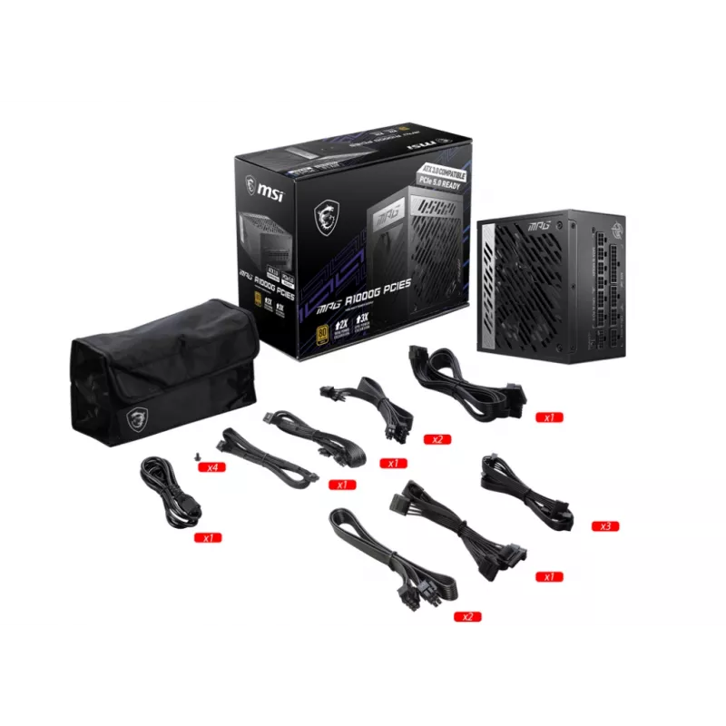 MSI MPG A1000G PCIE5 virtalähde 1000 W 20+4 pin ATX ATX musta