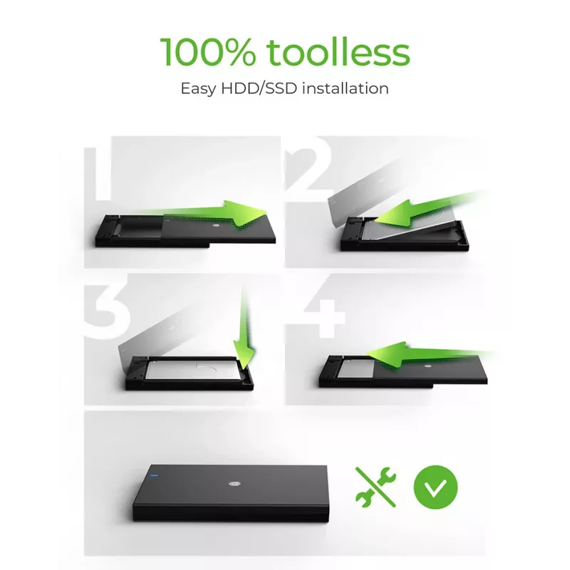 ICY BOX IB-200T-C3 SSD-kotelo musta 2,5 tuumaa