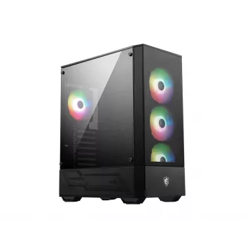 PC-kotelo MSI MAG FORGE 112R Midi-Tower musta karkaistulla lasilla, 3x120mm etutuulettimet, ATX/Micro-ATX/Mini-ITX tuki