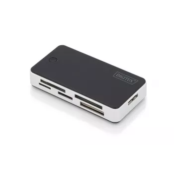 DIGITUS USB 3.0 -kortinlukija, tukee MS/SD/SDHC/MiniSD/M2/CF/MD/SDXC-kortteja, 1M USB-A-liitäntäkaapeli