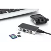 DIGITUS USB 3.0 -kortinlukija, tukee MS/SD/SDHC/MiniSD/M2/CF/MD/SDXC-kortteja, 1M USB-A-liitäntäkaapeli
