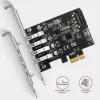 Axagon PCEU-43RS PCIe-kortti - 4x USB 5 Gbps portti, kaksoisvirransyöttö, Renesas PD720201, SP & LP