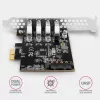 Axagon PCEU-43RS PCIe-kortti - 4x USB 5 Gbps portti, kaksoisvirransyöttö, Renesas PD720201, SP & LP