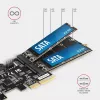Axagon PCES-SA4M2 PCIe-ohjain 2x sisäinen SATA 6G portti + M.2 B-Key liitäntäkortit/adapterit M.2, SATA