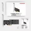 Axagon PCES-SA4M2 PCIe-ohjain 2x sisäinen SATA 6G portti + M.2 B-Key liitäntäkortit/adapterit M.2, SATA