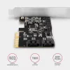 Axagon PCES-SA4X4 PCIe-ohjain - 4x sisäinen SATA 6G portti, ASM1164, SP & LP
