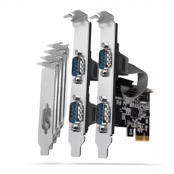 Axagon PCEA-S4N PCIe - 4x sarjaportti 250 kbps adapteri SP ja LP -peitelevyllä