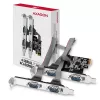 Axagon PCEA-S4N PCIe - 4x sarjaportti 250 kbps adapteri SP ja LP -peitelevyllä