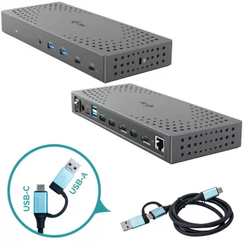 i-tec USB 3.0 / USB-C / Thunderbolt, 3x 4K telakointiasema Gen 2 + Power Delivery 100W