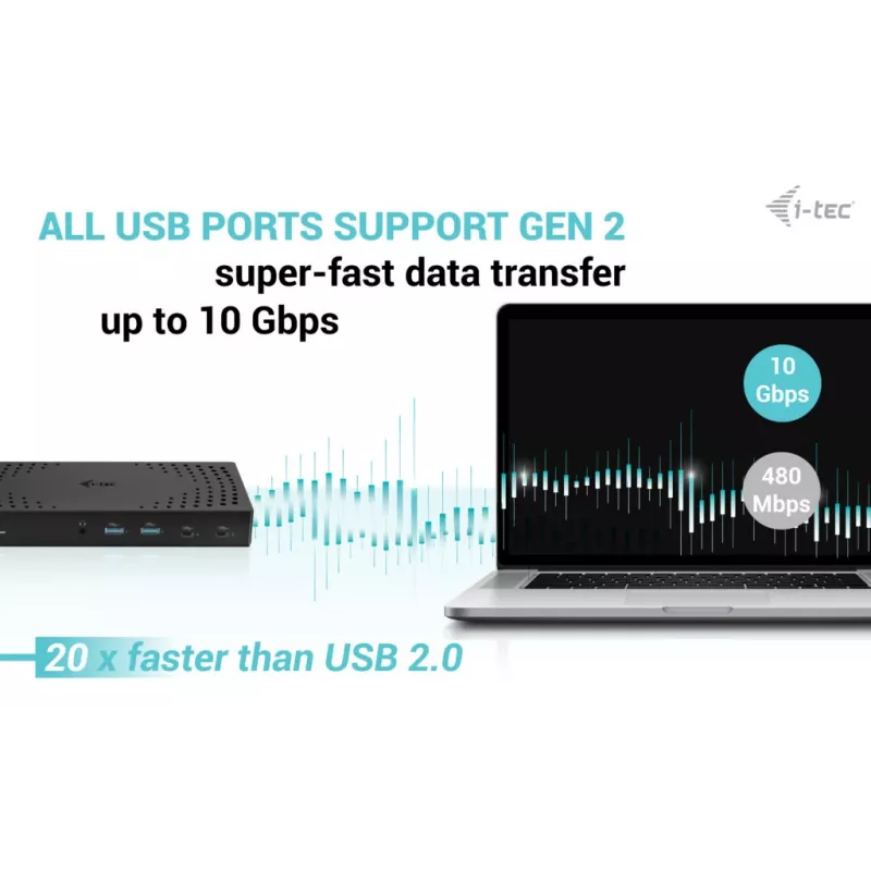 i-tec USB 3.0 / USB-C / Thunderbolt, 3x 4K telakointiasema Gen 2 + Power Delivery 100W