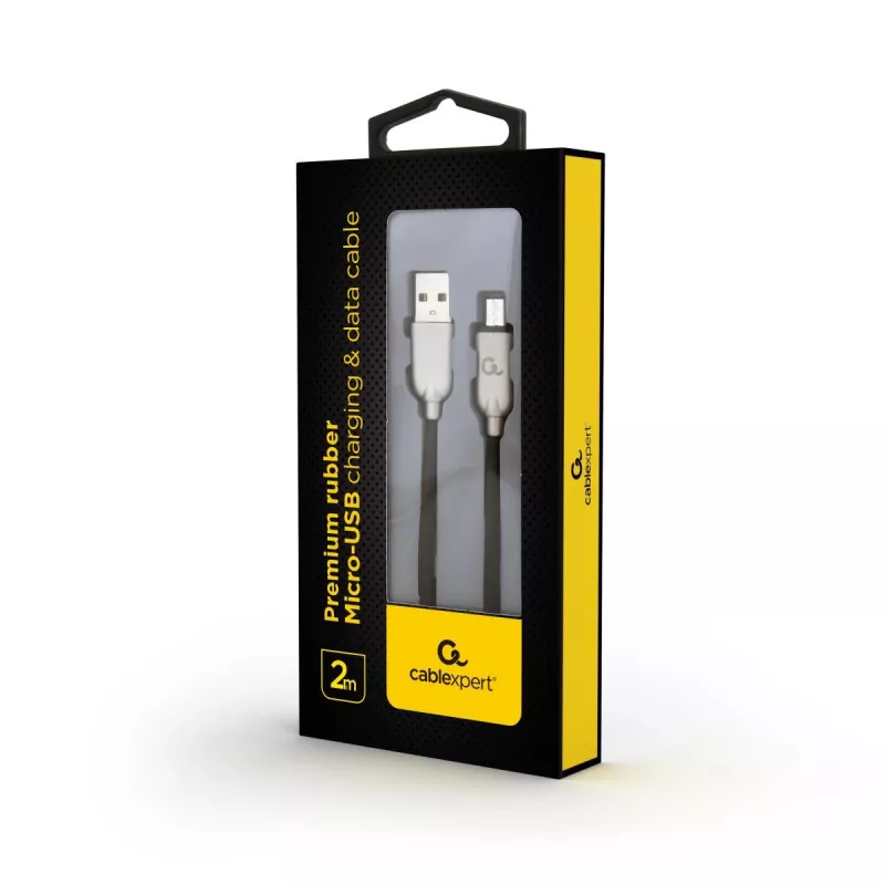 GEMBIRD Premium kumi Micro-USB lataus- ja datakaapeli 2m - musta
