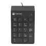 NATEC Goby 2 NKL-2022 numeronäppäimistö, langallinen USB, 18 näppäintä, kalvo, 1,5 m johto, musta
