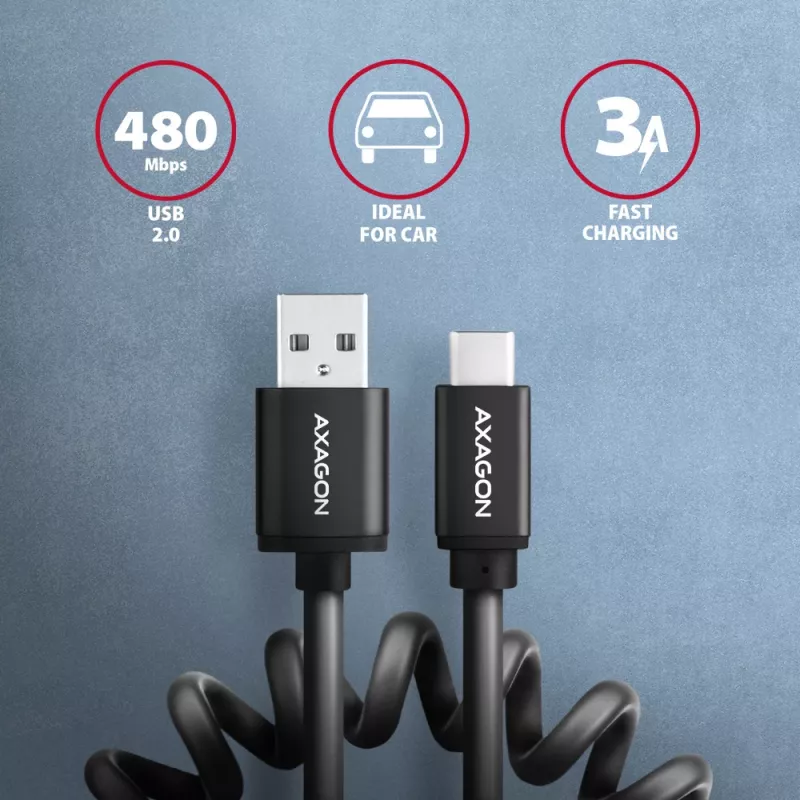 USB-kaapeli Axagon BUCM-AM10TB USB 2.0 0,6 m USB-C USB-A musta