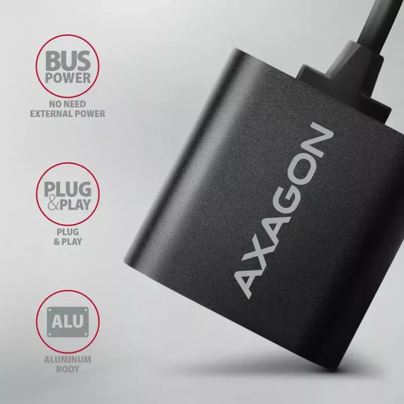 Ulkoinen USB-äänisovitin AXAGON ADA-12 1x 3,5 mm liitäntä kuulokkeille ja mikrofonille