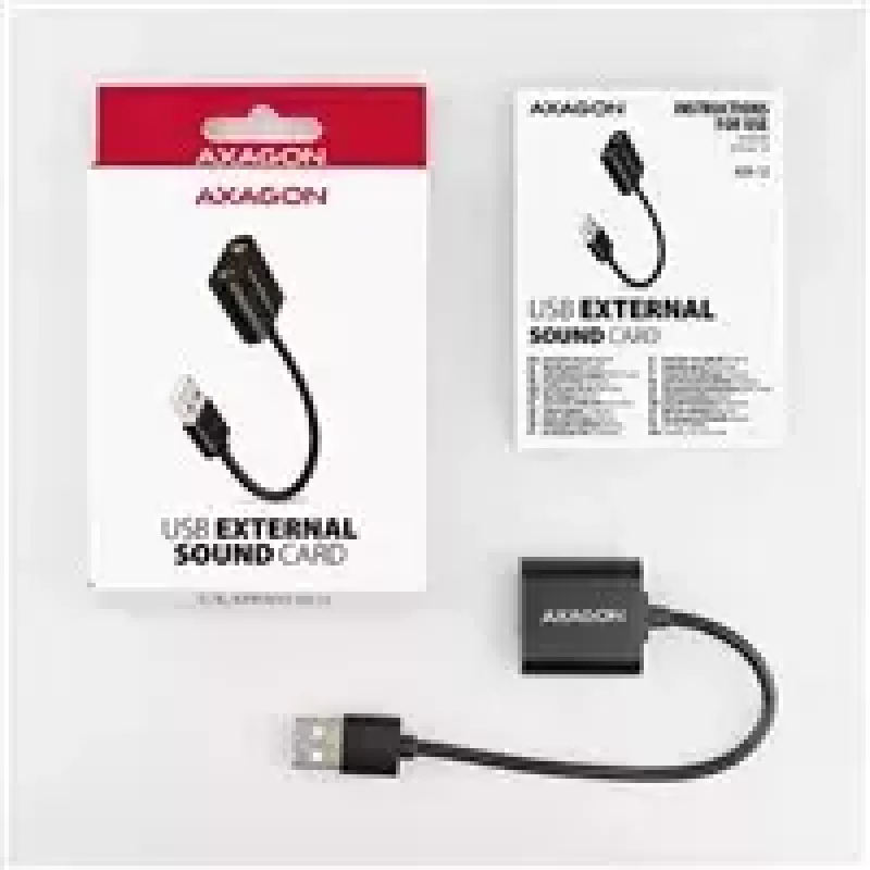Ulkoinen USB-äänisovitin AXAGON ADA-12 1x 3,5 mm liitäntä kuulokkeille ja mikrofonille