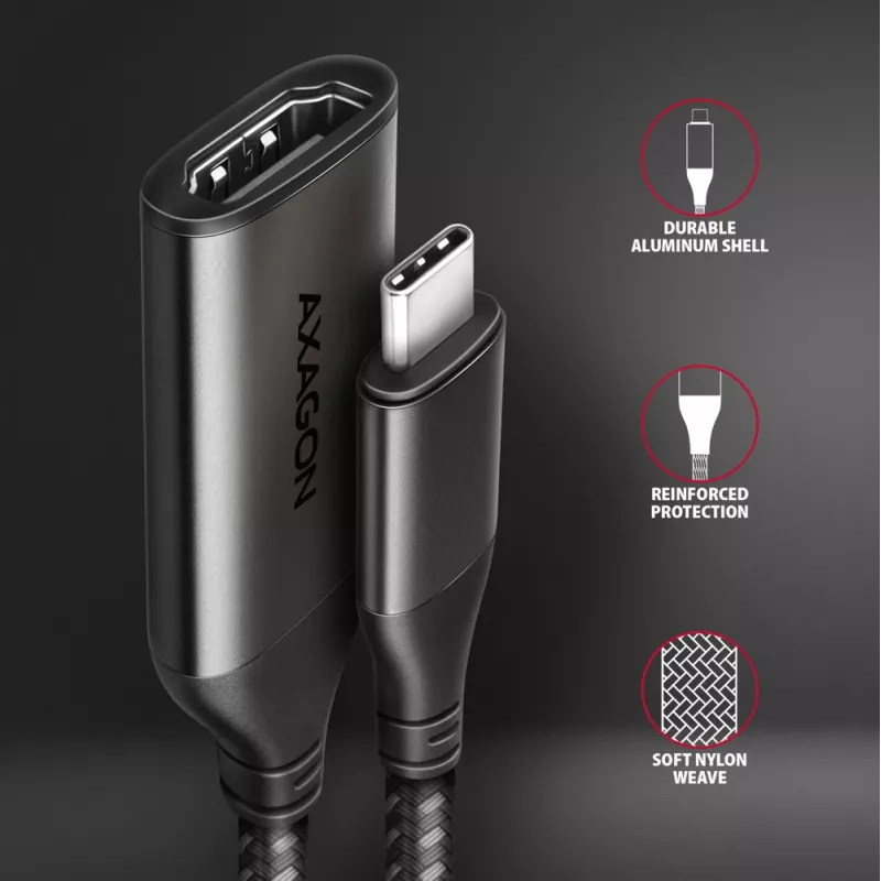 Axagon RVC-HI2M USB-C -> HDMI 2.0a adapteri 4K/60Hz HDR10
