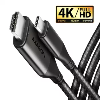 Axagon RVC-HI2MC USB-C -> HDMI 2.0a kaapeli 1,8m, 4K/60Hz HDR10