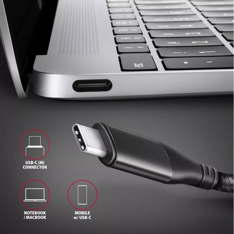 Axagon RVC-HI2MC USB-C -> HDMI 2.0a kaapeli 1,8m, 4K/60Hz HDR10