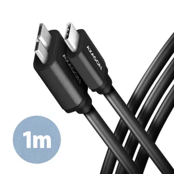 USB-kaapeli Axagon BUMM3-CM10AB Micro-USB B USB C 1m musta