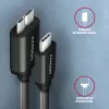 USB-kaapeli Axagon BUMM3-CM10AB Micro-USB B USB C 1m musta