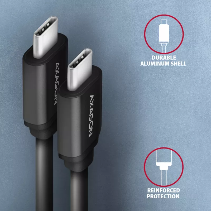 Axagon BUCM-CM10TB TWISTER USB-C <> USB-C kaapeli 0,6 m