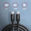 USB-kaapeli Axagon BUCM-CM20AB 2m USB C musta