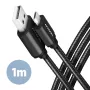 Axagon BUMM-AM10AB HQ kaapeli Micro USB <-> USB-A, 1m, USB 2.0, 2,4A, ALU, punos, musta