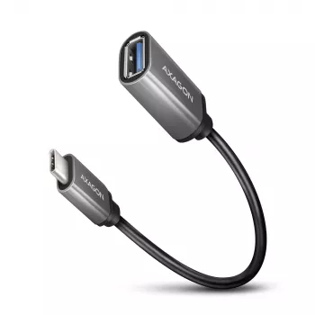 Axagon RUCM-AFAC kaapeliadapteri USB-C (M) -> USB-A (W), 20 cm, USB 3.2 Gen 1, 3A, alumiini
