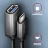 Axagon RUCM-AFAC kaapeliadapteri USB-C (M) -> USB-A (W), 20 cm, USB 3.2 Gen 1, 3A, alumiini