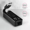 AXAGON ADE-XR USB 2.0 Type-A - Fast Ethernet 10/100 -sovitin, RJ-45, Realtek RTL8152, musta, 23 g