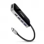 Axagon HMC-6H4A USB 3.2 Gen 1 -keskitin, 4x USB-A, HDMI 4K/30Hz, PD 100W, 20 cm USB-C-kaapeli