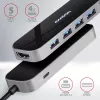 Axagon HMC-6H4A USB 3.2 Gen 1 -keskitin, 4x USB-A, HDMI 4K/30Hz, PD 100W, 20 cm USB-C-kaapeli